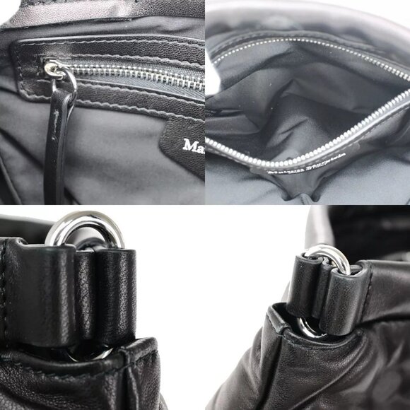 MAISON MARGIELA Logo Glam Slam Chain Clutch Hand Bag Leather Black Silve 40RF146 - Picture 12 of 15